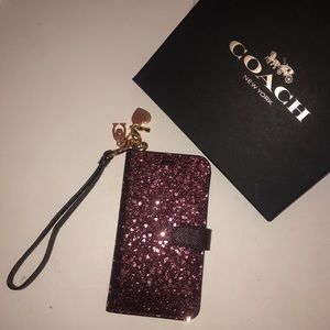 Coach Purple Sparkle Phone Wristlet💜